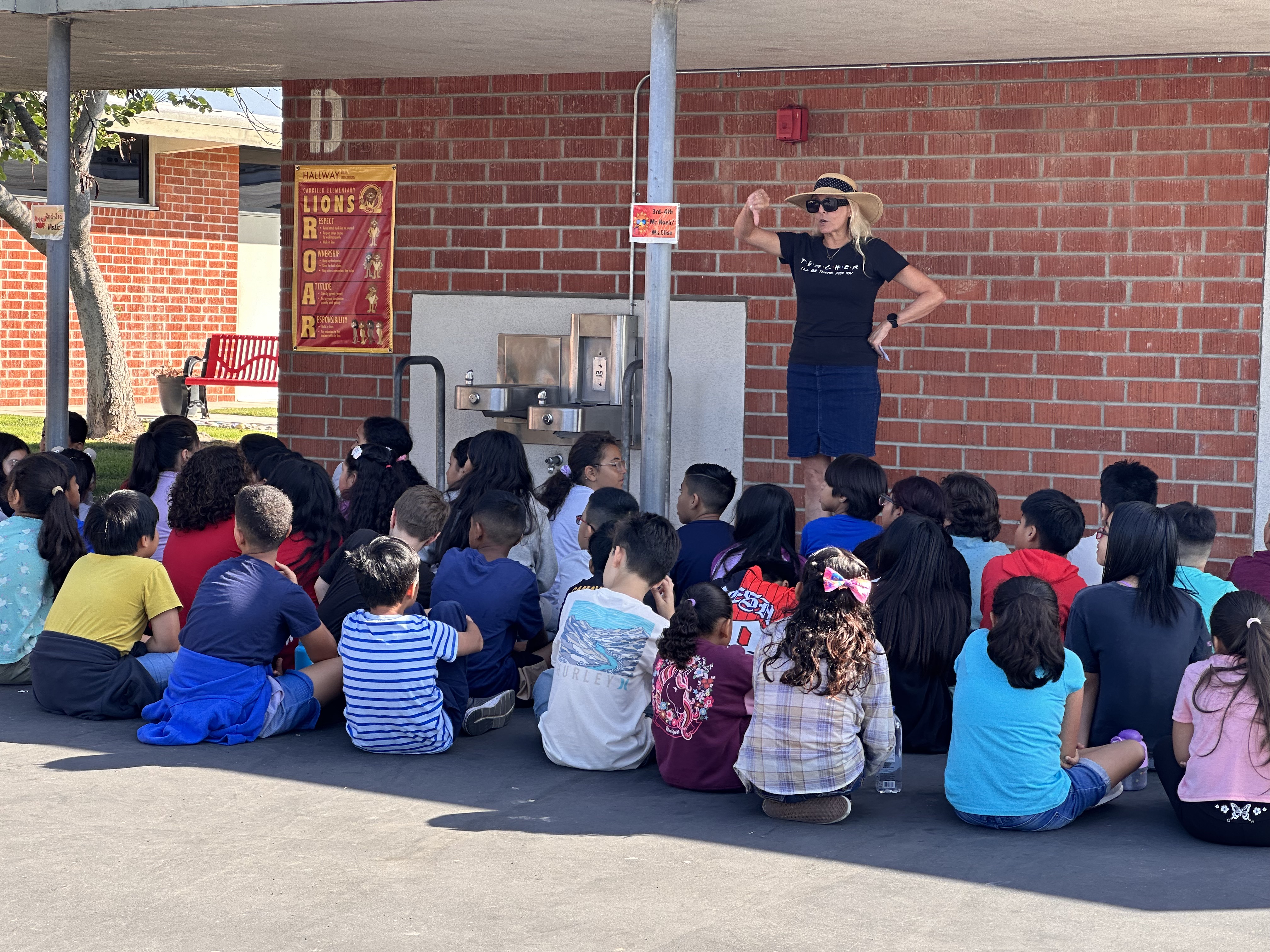 Carrillo students learning how to ROAR in our PBIS Assemblies throughout the campus